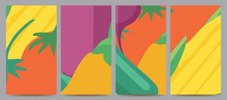 fruit and vegetables abstract background set vector