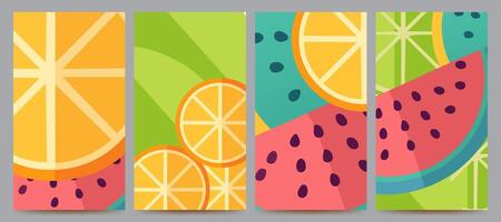 fruit and vegetables abstract background template vector
