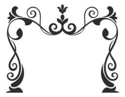 Complex abstract lines, vintage scroll patterns, classic decorative frames, transparent background png