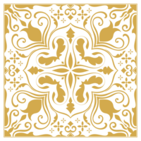 Golden Carpet, Mat Pattern Design, Abstract Pattern of Vintage Tiles, Graphic Elements, No Background png
