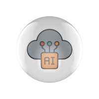 Ai cloud icon button png