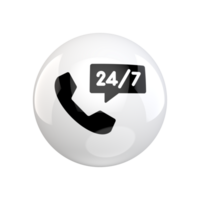 A phone call button with a 24 7 number png