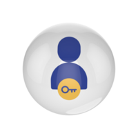 A person with a key icon on a button png