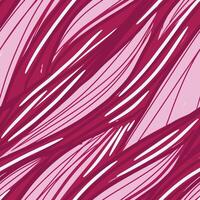 Abstract seamless pattern with hand drawn diagonal lines and waves. Pink, white stripes. vector