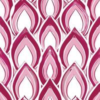 Abstract seamless pattern with hand drawn arabic elements, feathers. Pink, white arches. vector