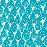 Abstract seamless pattern with hand drawn lines, waves, drops and spots. White ornate on blue background. vector
