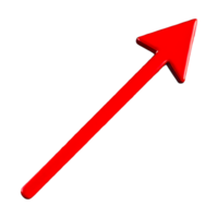 Transparent background 3D red arrow sign design perfect for navigation icons graphics and digital interfaces png