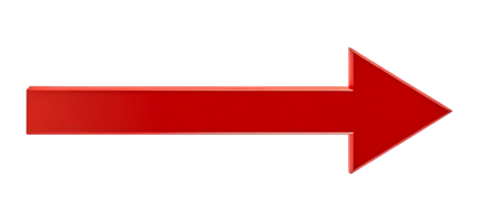 Digital 3D red arrow sign icon illustration with clear background perfect for web navigation and user interface png
