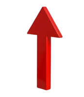 3D red arrow pointing right realistic sign illustration with transparent background for direction and navigation png