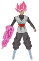 High quality image of black goku ssj rose with his energy sword without background png