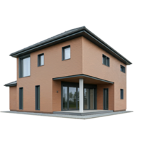 A modern house with a large porch and a large window png