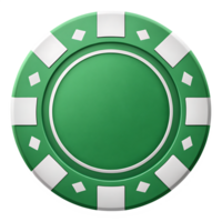 Green poker chip isolated png