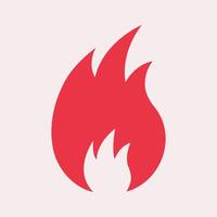 flat concept with red fire symbol on light background. Concept for design brochure or mobile app about dangerous situations. Clipart bright collection vector