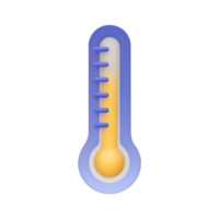 3D render of a thermometer showing moderate temperature. png