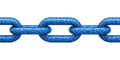 Blue chain links with dotted texture. Concept of connection, security, and teamwork. png