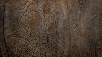 Close up of textured elephant skin revealing intricate patterns and natural colors in its habitat under bright daylight photo
