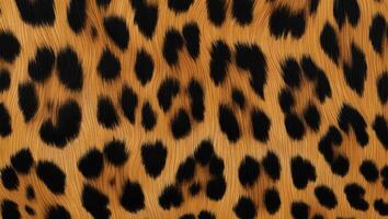 Leopard pattern fabric with rich textures showcasing bold black spots on a warm golden background ideal for fashion and interior design applications photo