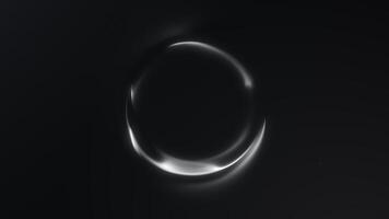 White glowing energy sphere of digital particles and sci-fi plasma swirl on deep black background. Minimal abstract orb loop for modern business and high-tech visuals. 4K 60 fps seamless design. video