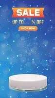 sale motion graphic template featuring a 3D podium with blank space for product display, set against an abstract gradient background design video