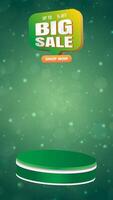 Big sale motion graphic template featuring a 3D podium with blank space for product display, set against an abstract gradient background video