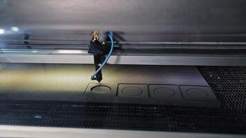 Laser cutting system operating on foam board surface, Industrial CNC machine with cooling tube and control mechanism video
