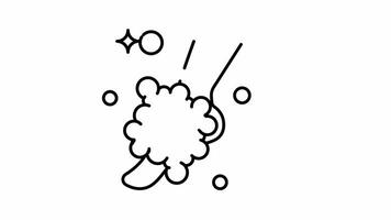 Animated Hygiene starts with the simple act of hand washing with soap line art. video