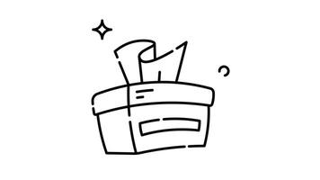 Animated Hygiene starts with a clean tissue box ready to use outline. video