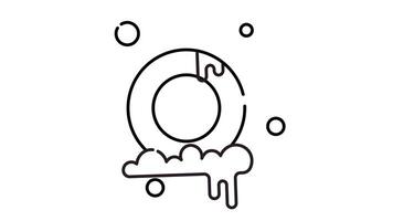 Animated Plate with soap suds around it line art. video