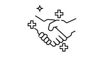 Animated Hygiene is essential for a clean and confident handshake with plus signs outline. video