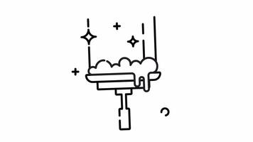 Animated Hygiene starts with a clean squeegee ready to shine line art. video