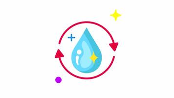 Animated Hygiene is essential represented by a water droplet in a circle with arrows video