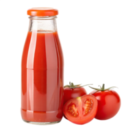 Bottle of tomato juice with fresh tomatoes png
