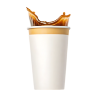 Coffee splashing into a paper cup. png