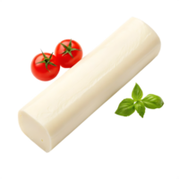 Fresh mozzarella stick with cherry tomatoes and basil. png