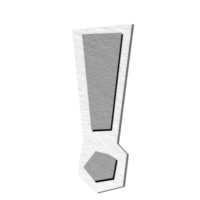 Exclamation Mark on Torn Paper with Transparent Background png