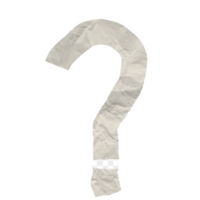 Crumpled Question Mark on Torn Paper with Transparent Background png
