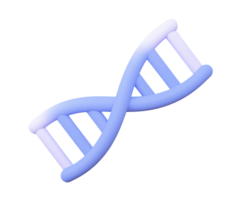 Simplified DNA helix structure 3D render icon. Abstract representation of genetics or biological code. Isolated transparent graphic element for design. png