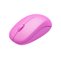 Pink 3D wireless computer mouse icon. Symbolizes navigation, clicking, technology, digital interaction. Ideal for tech or work concepts. Rendered, isolated. png