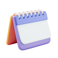 Blank 3D desk calendar icon. Symbolizes planning, scheduling, appointments, time management. Perfect for office or productivity. Rendered visual, isolated. png