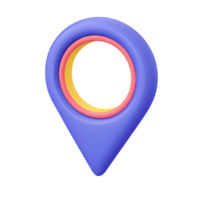 Colorful 3D map pin location marker. Symbolizes destination, navigation, address, GPS. Perfect for maps, travel themes, or local business. Rendered, isolated. png