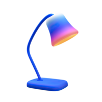Modern 3D desk lamp, colorful shade. Represents illumination, study, work, focused creativity. Ideal for modern office or inspiring design concepts. Rendered, isolated. png