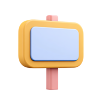 Blank 3D signpost icon. Symbolizes direction, information, guidance, available choices. Perfect for customizable messages or opportunity paths. Rendered, isolated. png