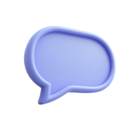 Light blue 3D speech bubble icon. Represents simple communication, messages, chat, comments, or social media dialogue. Perfect for interface design. Rendered. png