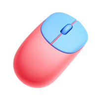 Pink and blue 3D computer mouse icon. Symbolizes e-learning tools, interactive education, digital navigation, and modern study methods. Rendered visual, isolated asset. png