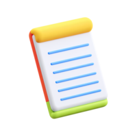 Colorful 3D spiral notebook icon. Symbolizes writing, studying, education, schoolwork, and creative journaling. Rendered and isolated for projects and design. png
