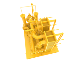 A 3d rendering of a large yellow machine png