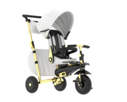 A baby stroller with a canopy and a black seat png