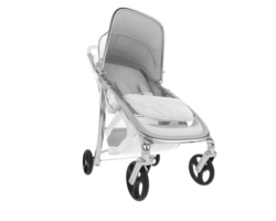 A baby stroller with a white canopy on a black background png