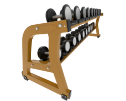 A rack with weights on it in front of a black background png