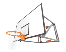 A basketball hoop with a net on a black background png